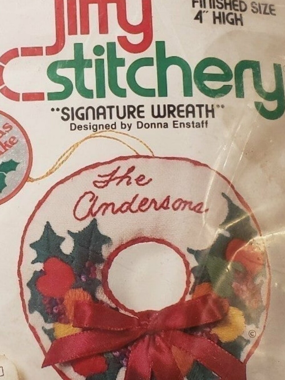 Vintage Jiffy Stitchery "Signature Wreath" Kit #160
